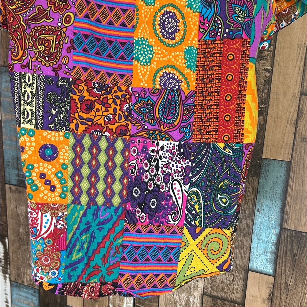 Patchwork Button-Down Shirt in Multicolor vintage - image 16